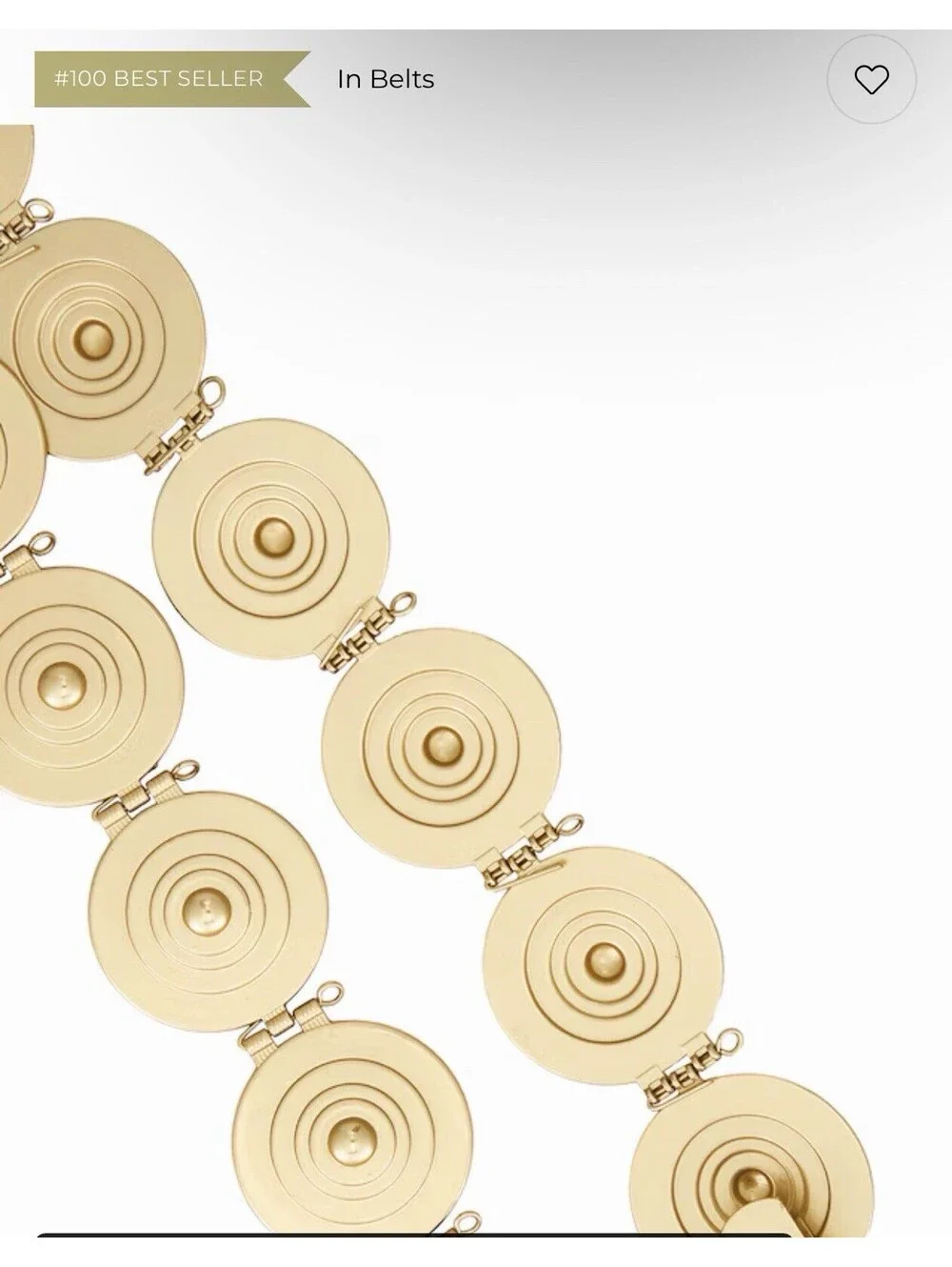 Marbella Belt in Matte Gold Yellow The Label Gold Chain Belt AS/IS MSRP$98